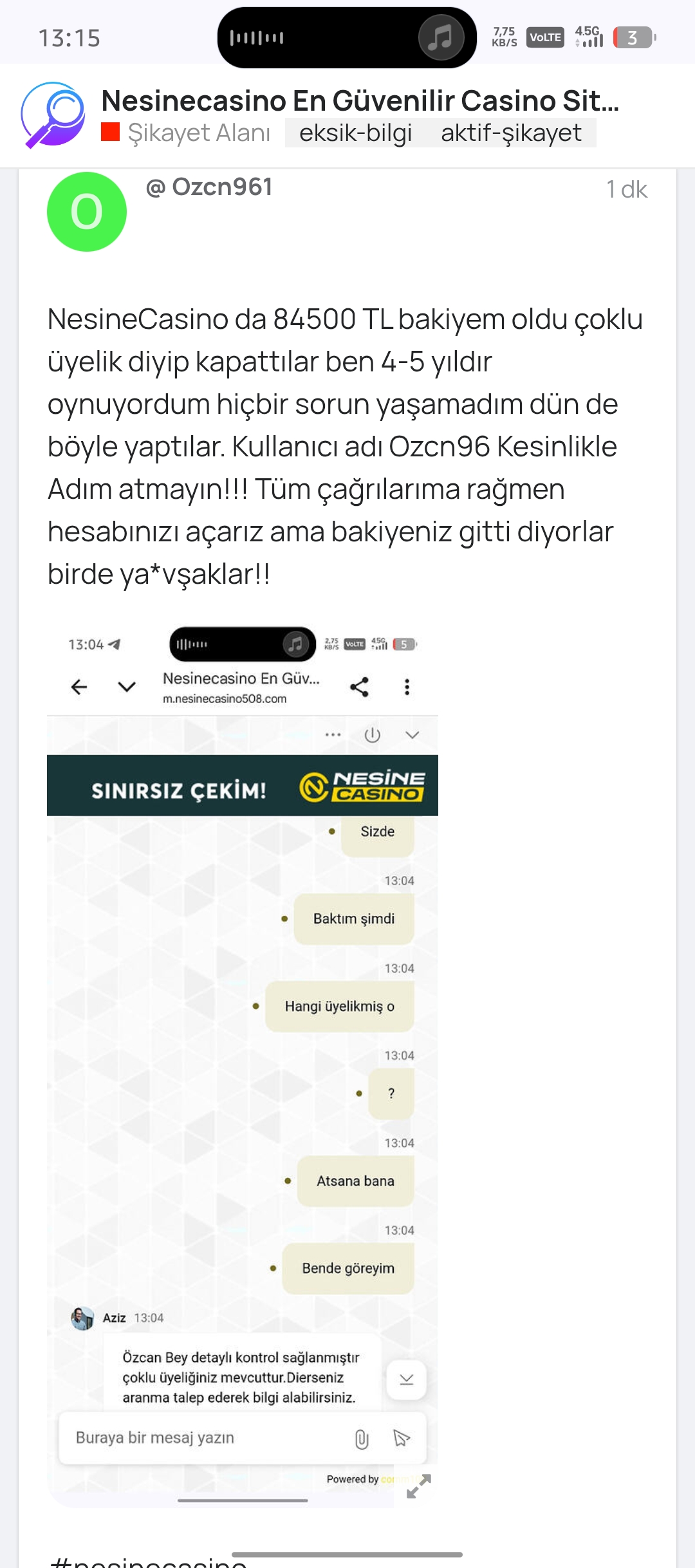 Şikayet görseli