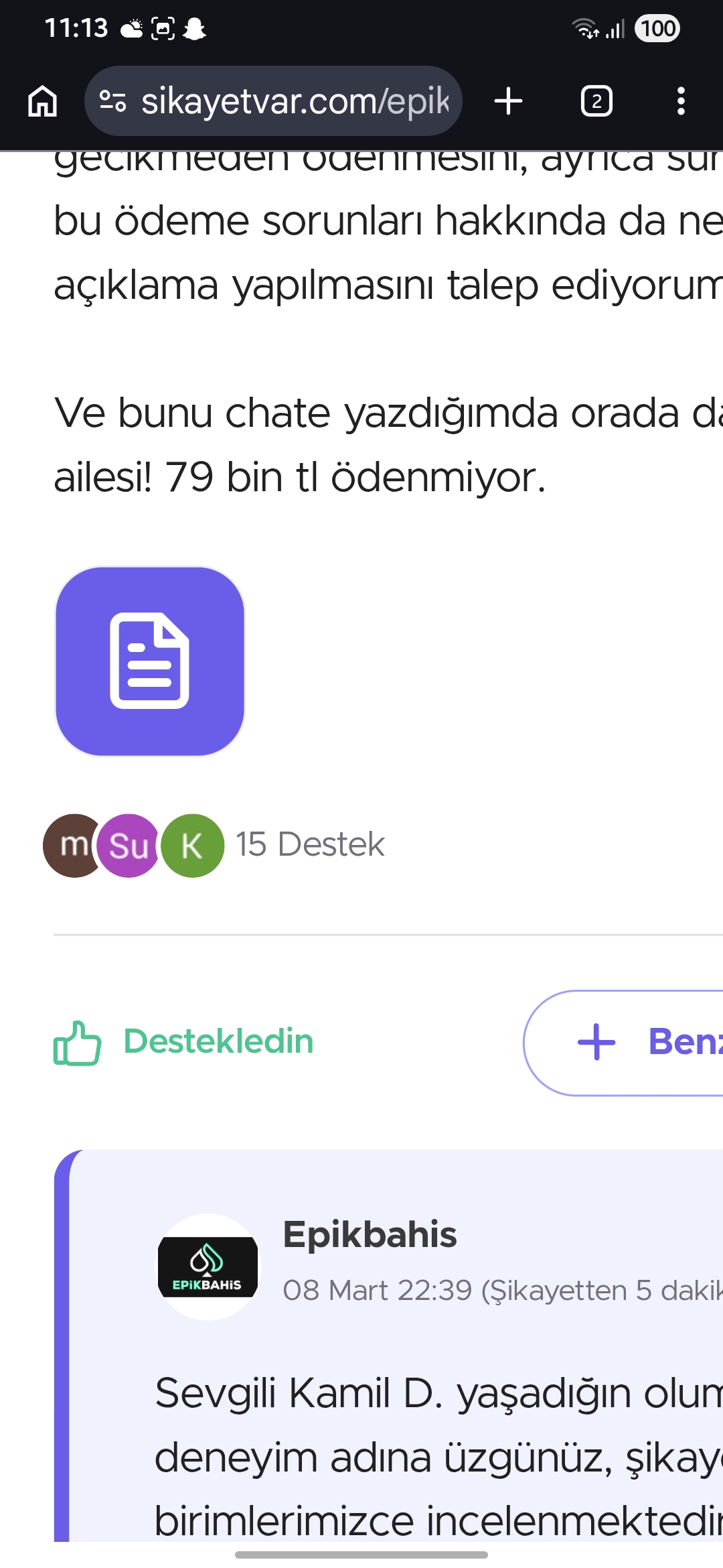 Şikayet görseli